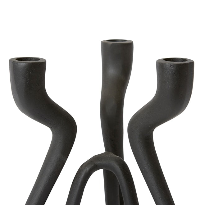 Laquan Candle Holder - Black, 21cm (H)
