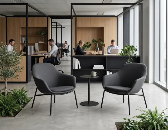 Core Lounge Chair - 4 Post Base - Dark Grey, Metal