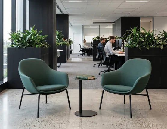 Core Lounge Chair - 4 Post Base - Green, Metal
