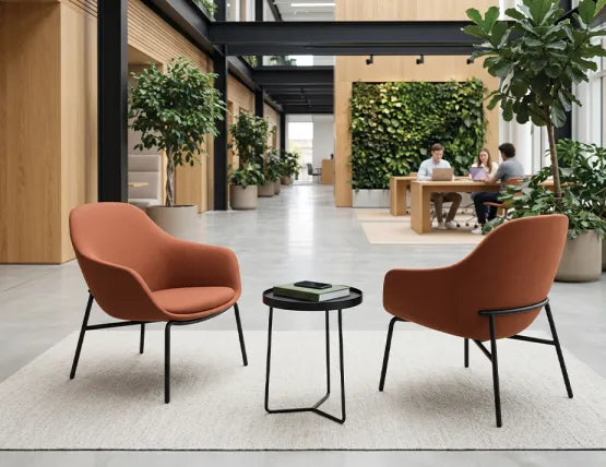 Core Lounge Chair - 4 Post Base - Terracotta Brown, Metal
