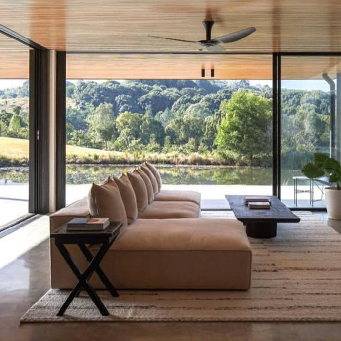 Cosmos Chaise Oatmeal in modular sofa setting