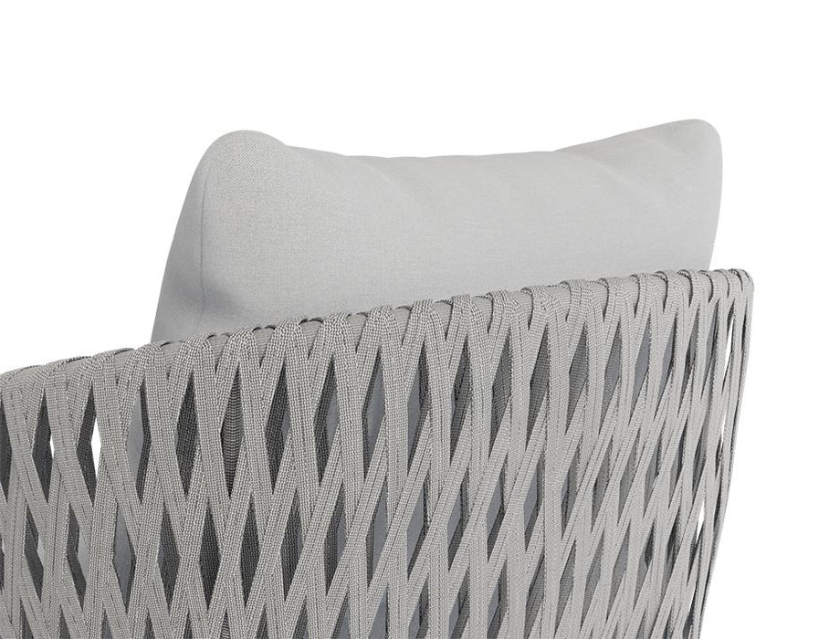 Alma Lounge Chair - Outdoor - Single - White - Light Grey Cushion