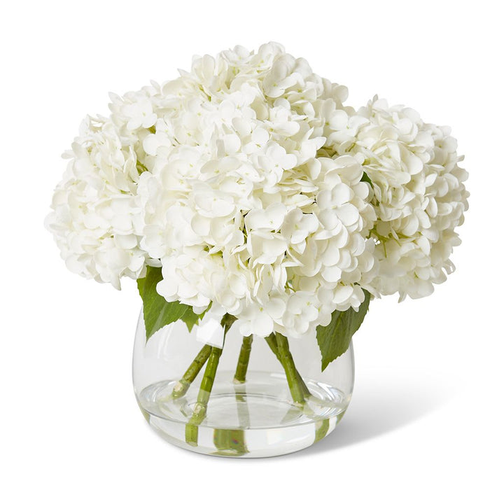 Hydrangea Classic White (DS) - White/Clear, 34cm (H)
