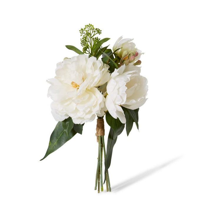 Peony Sophia Bouquet Pack of 6 - White, 33cm (H)