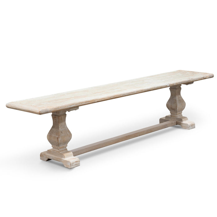 CDB2090 2m Reclaimed ELM Wood Bench - White Washed