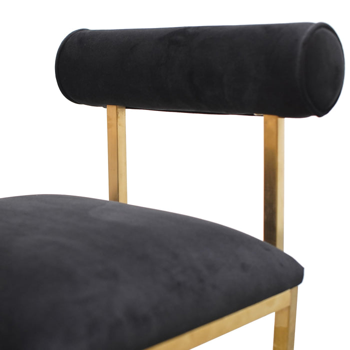 CDC2621-BS Occasional Chair In Black Velvet - Brushed Gold Base