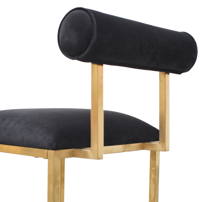 CDC2621-BS Occasional Chair In Black Velvet - Brushed Gold Base