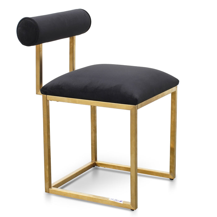 CDC2621-BS Occasional Chair In Black Velvet - Brushed Gold Base