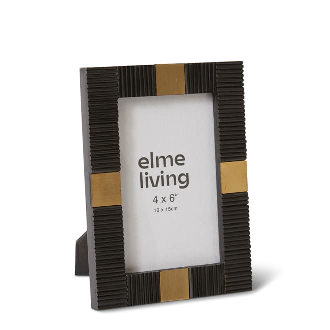 Johanny 4 x 6" Photo Frame - Black/Gold, 15cm (H)