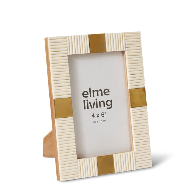 Johanny 4 x 6" Photo Frame - Cream/Gold, 15cm (H)