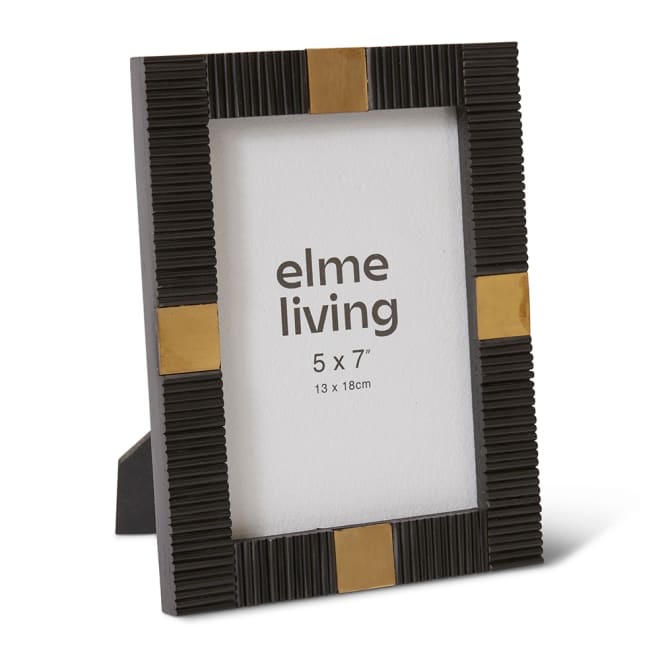 Johanny 5 x 7" Photo Frame - Black/Gold, 18cm (H)