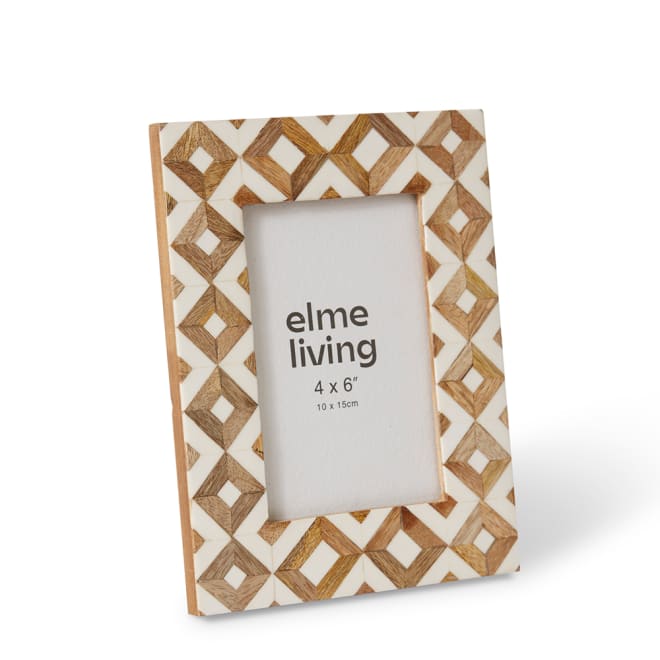 Manura 4 x 6" Photo Frame - White/Natural, 15cm (H)