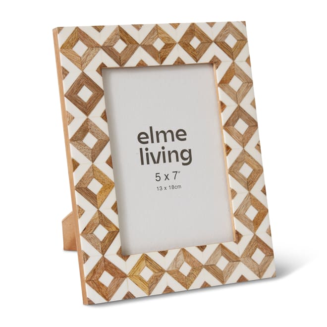 Manura 5 x 7" Photo Frame - White/Natural, 18cm (H)