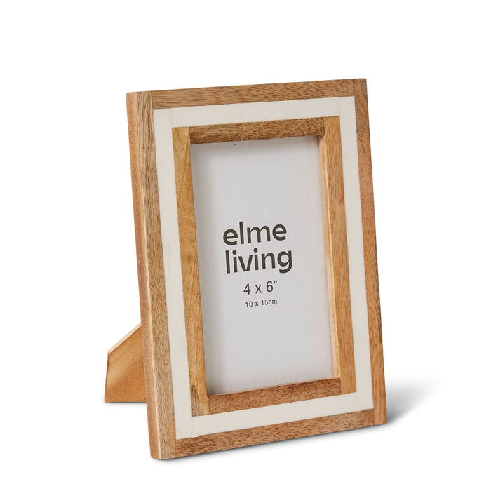 Pedro 4x6" Photo Frame - White/Natural, 20cm (H)