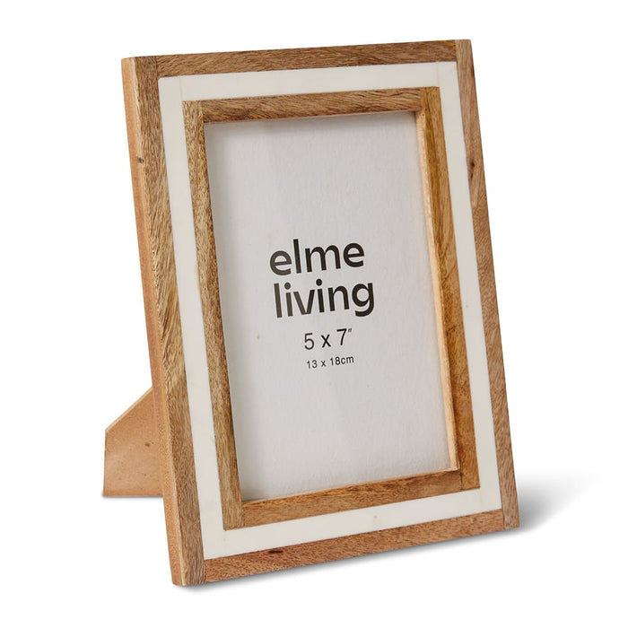 Pedro 5x7" Photo Frame - White/Natural, 24cm (H)
