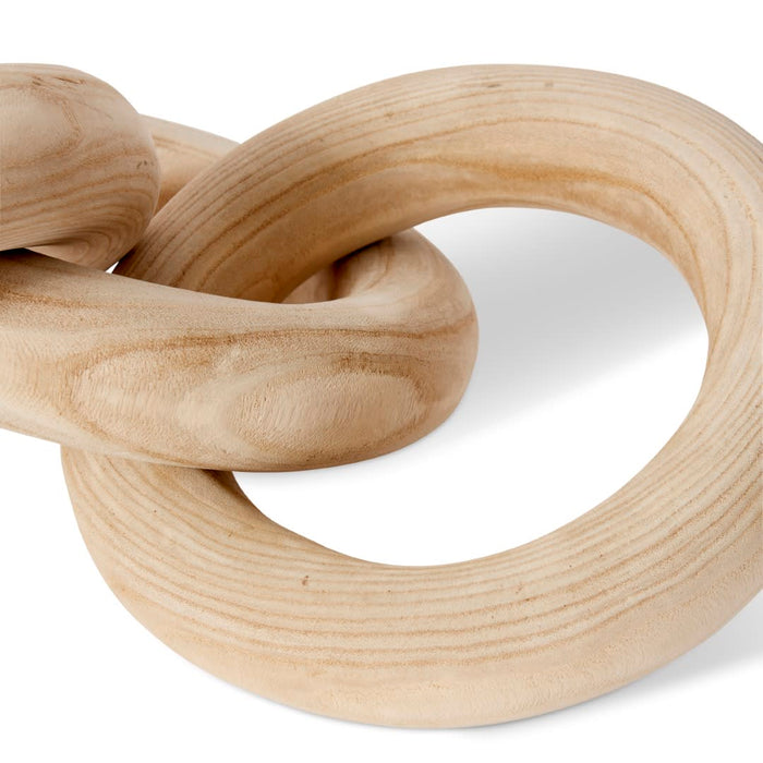 Chain Wooden Sculpture - Natural, 54cm (H)