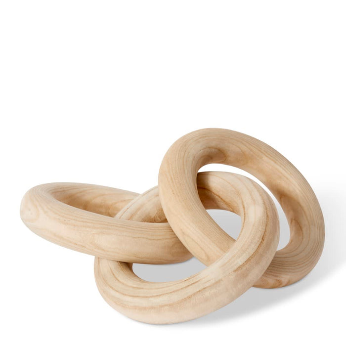 Chain Wooden Sculpture - Natural, 54cm (H)