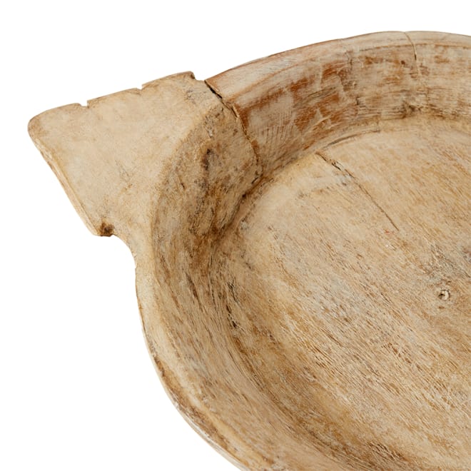 Bharat Wooden Tray - Natural Bleach, 10cm (H)