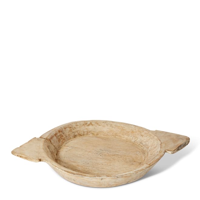Bharat Wooden Tray - Natural Bleach, 10cm (H)