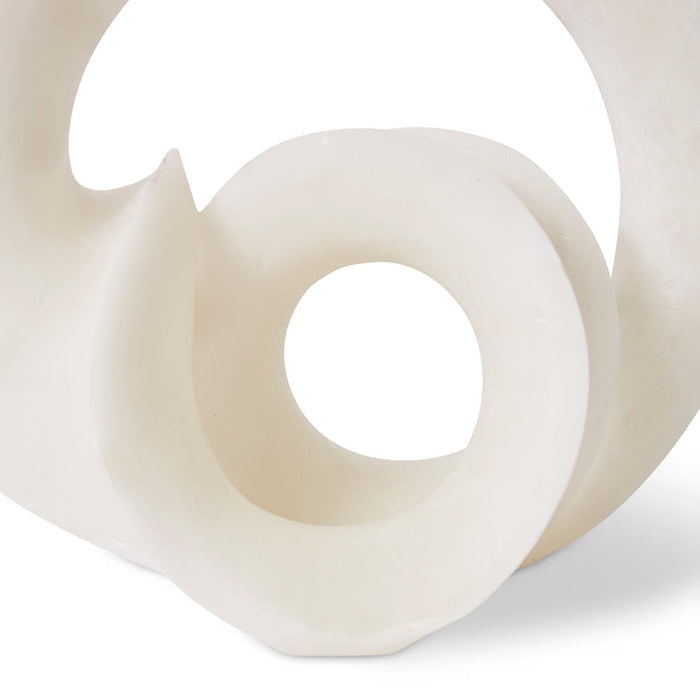 Brielle Ribbon Sculpture - White, 24cm (H)