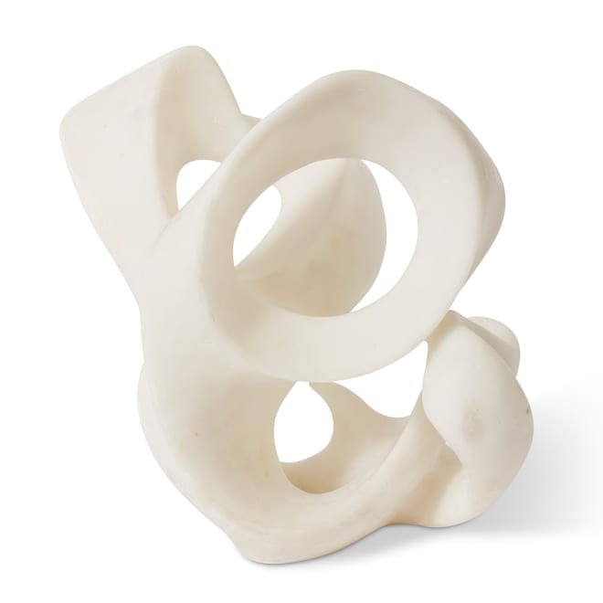 Camille Ribbon Sculpture - White, 39cm (H)