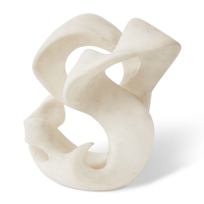 Camille Ribbon Sculpture - White, 39cm (H)