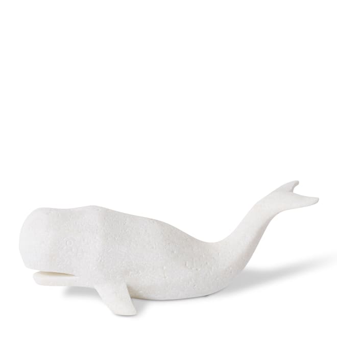 Whale Sculpture - White, 11cm (H)