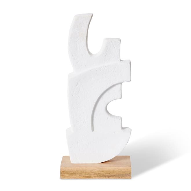 Muzaffar Sculpture - White/Natural, 48cm (H)