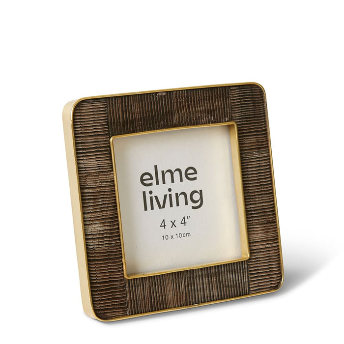 Anika Horn 4x4" Photo Frame - Natural/Black/Gold, 14cm (H)