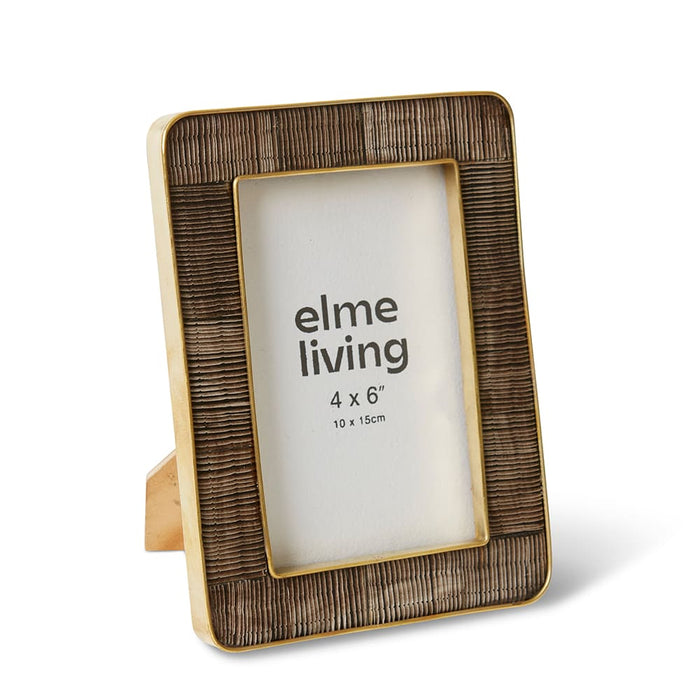Anika Horn 4x6" Photo Frame - Natural/Black/Gold, 19cm (H)