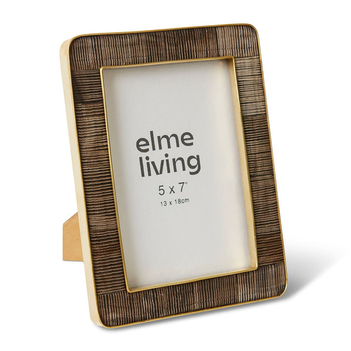 Anika Horn 5x7" Photo Frame - Natural/Black/Gold, 21cm (H)