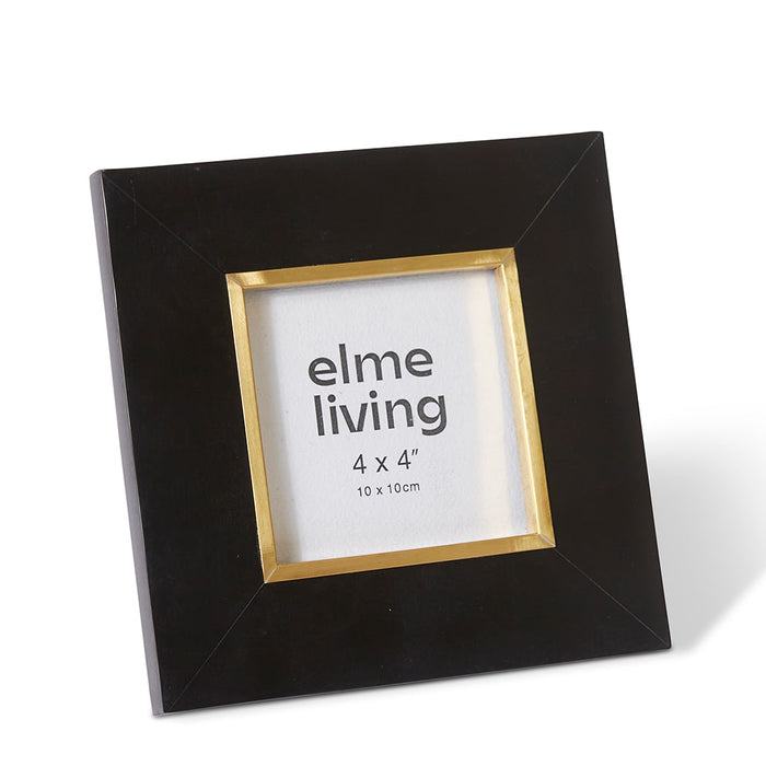 Kissa 4x4" Photo Frame - Black/Gold, 16cm (H)
