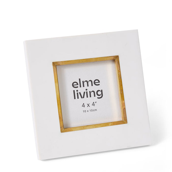 Kissa 4x4" Photo Frame - White/Gold, 16cm (H)