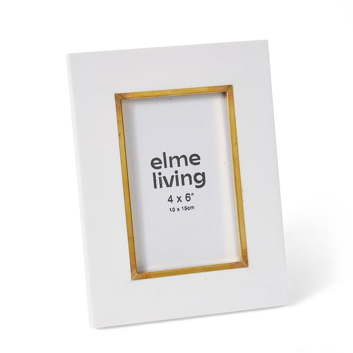 Kissa 4x6" Photo Frame - White/Gold, 21cm (H)