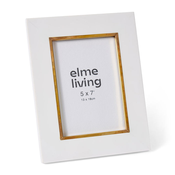 Kissa 5x7" Photo Frame - White/Gold, 24cm (H)