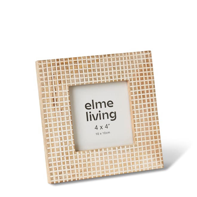 Nairobi 4x4" Photo Frame - Natural/White, 17cm (H)