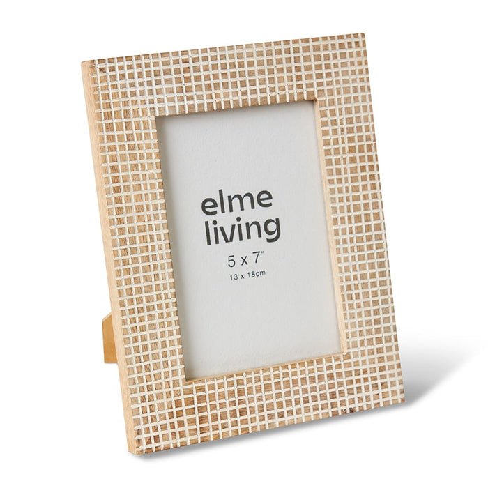 Nairobi 5x7" Photo Frame - Natural/White, 24cm (H)