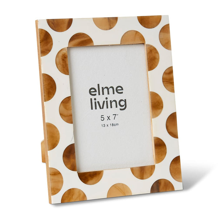 Nilla 5x7" Photo Frame - White/Brown, 24cm (H)