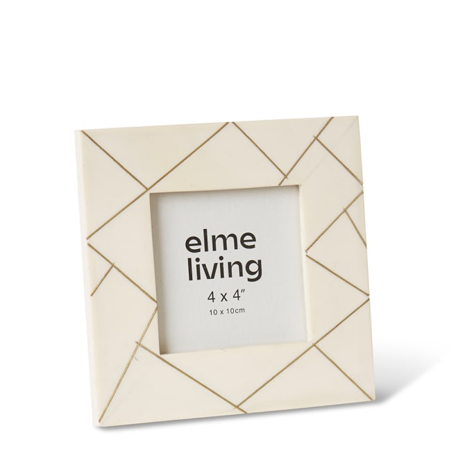 Panya 4x4" Photo Frame - Cream/Gold, 17cm (H)