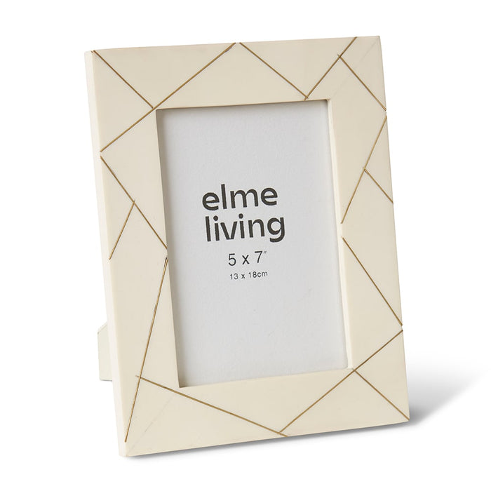 Panya 5x7" Photo Frame - Cream/Gold, 24cm (H)