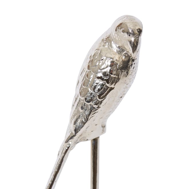 Parrot Sculpture - Nickel, 47cm (H)