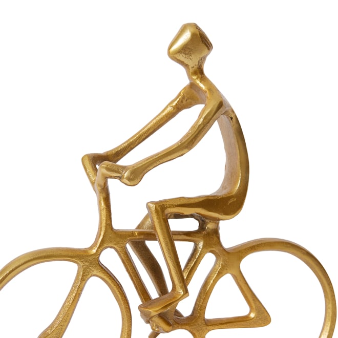 Cycling Sculpture - Gold, 25cm (H)