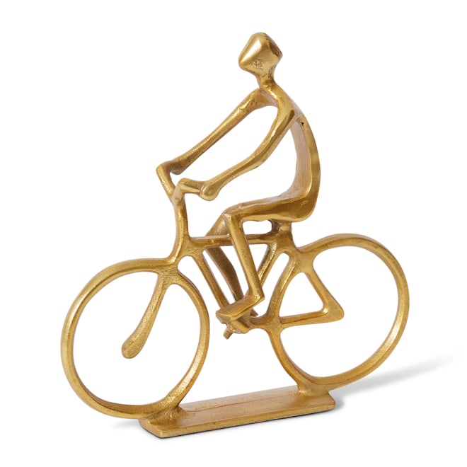 Cycling Sculpture - Gold, 25cm (H)