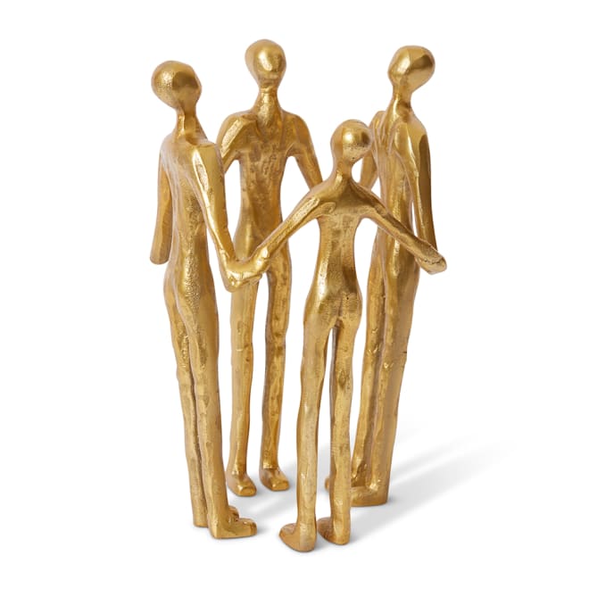 Circle of Friends Sculpture - Gold, 35cm (H)
