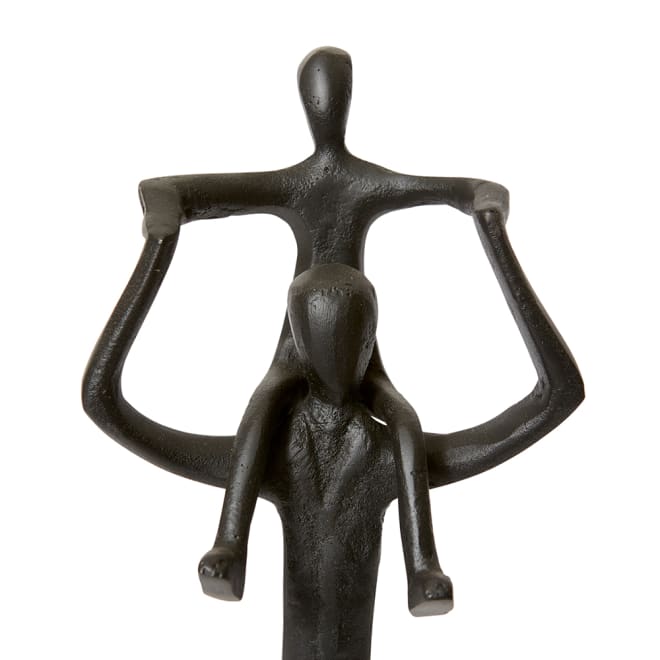 Father and Son Sculpture - Black, 39cm (H)
