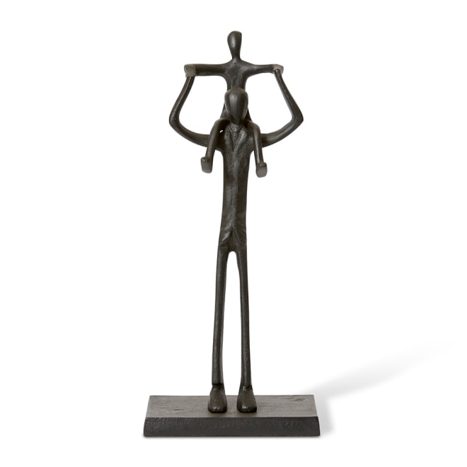 Father and Son Sculpture - Black, 39cm (H)