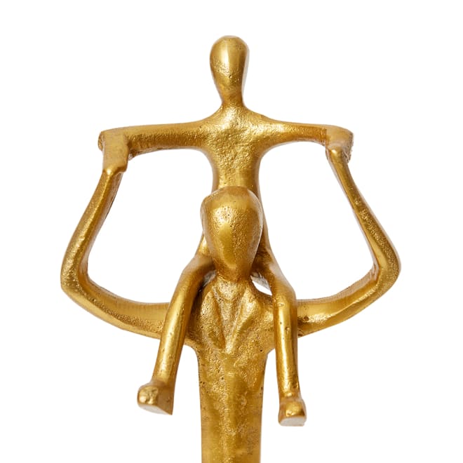 Father and Son Sculpture - Gold, 39cm (H)
