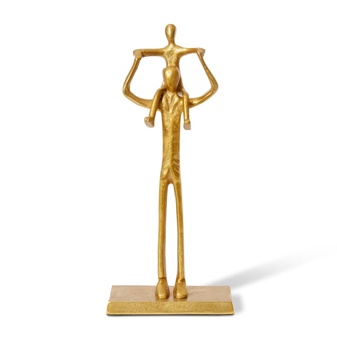Father and Son Sculpture - Gold, 39cm (H)