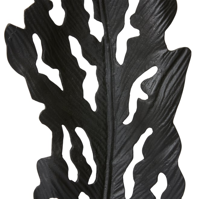 Leafy Sculpture - Black, 89cm (H)