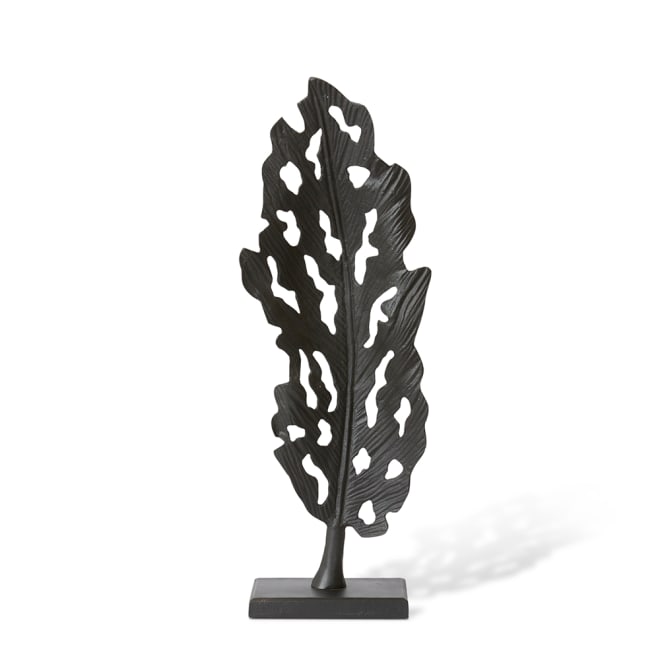 Leafy Sculpture - Black, 89cm (H)